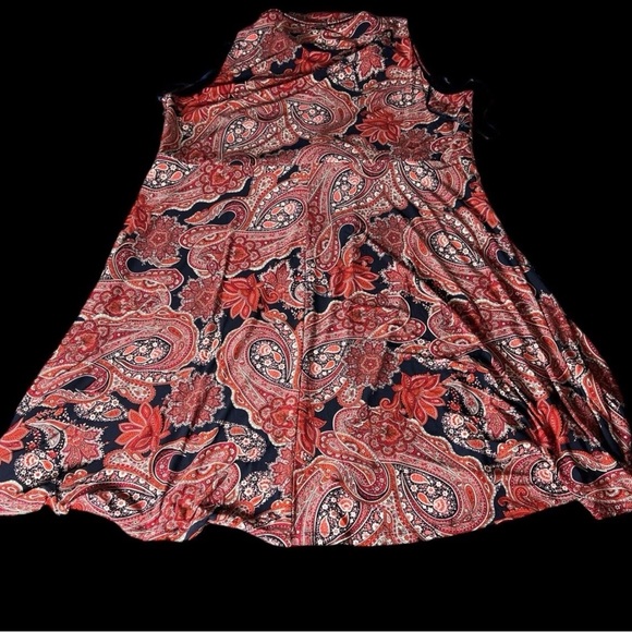 TOMMY HILFIGER Womens Twist Front Sleeveless V Neck Midi Fit + Flare Dress 22W - Picture 3 of 5